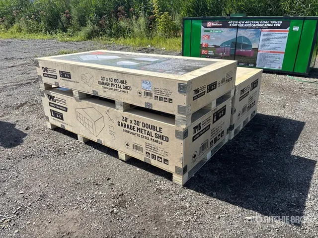 TMG MS3030 30 ft x 30 ft Double Garage Metal Shed (Unused)