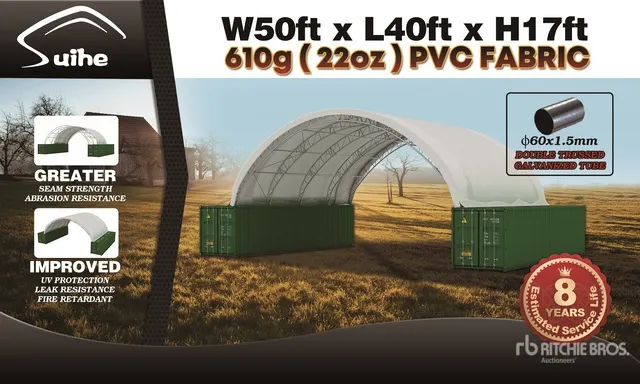 2026 Suihe C504017DR-610gPVC 50 ft x 40 ft x 17 ft Storage Building (Unused)