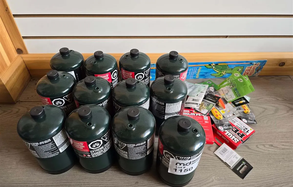 Coleman Propane Cylinders and Fishing Tackle w/ Rod
UNRESERVED