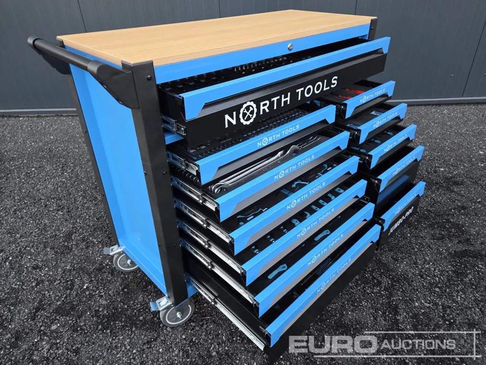 Unused North Tools Jumbo-Pro 12 Drawer Tool Cabinet, Professional Tools