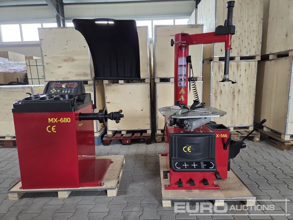 Unused MX-566 Tyre Changer + MX-680 Wheel Balancer, 10-24", 220V
