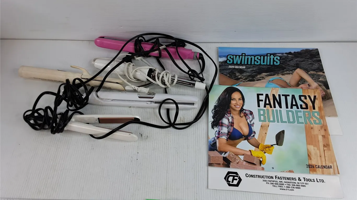 Adult Calendars, Straightening & Curling Irons, As Is