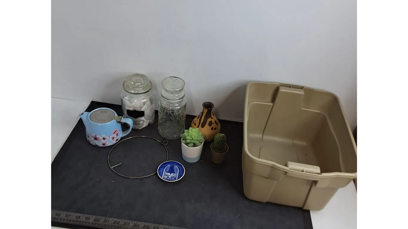 Dry Food Storage, Teapot, Vase, Cactus Candle, Faux Plant, Tote, Misc., Pickup Only