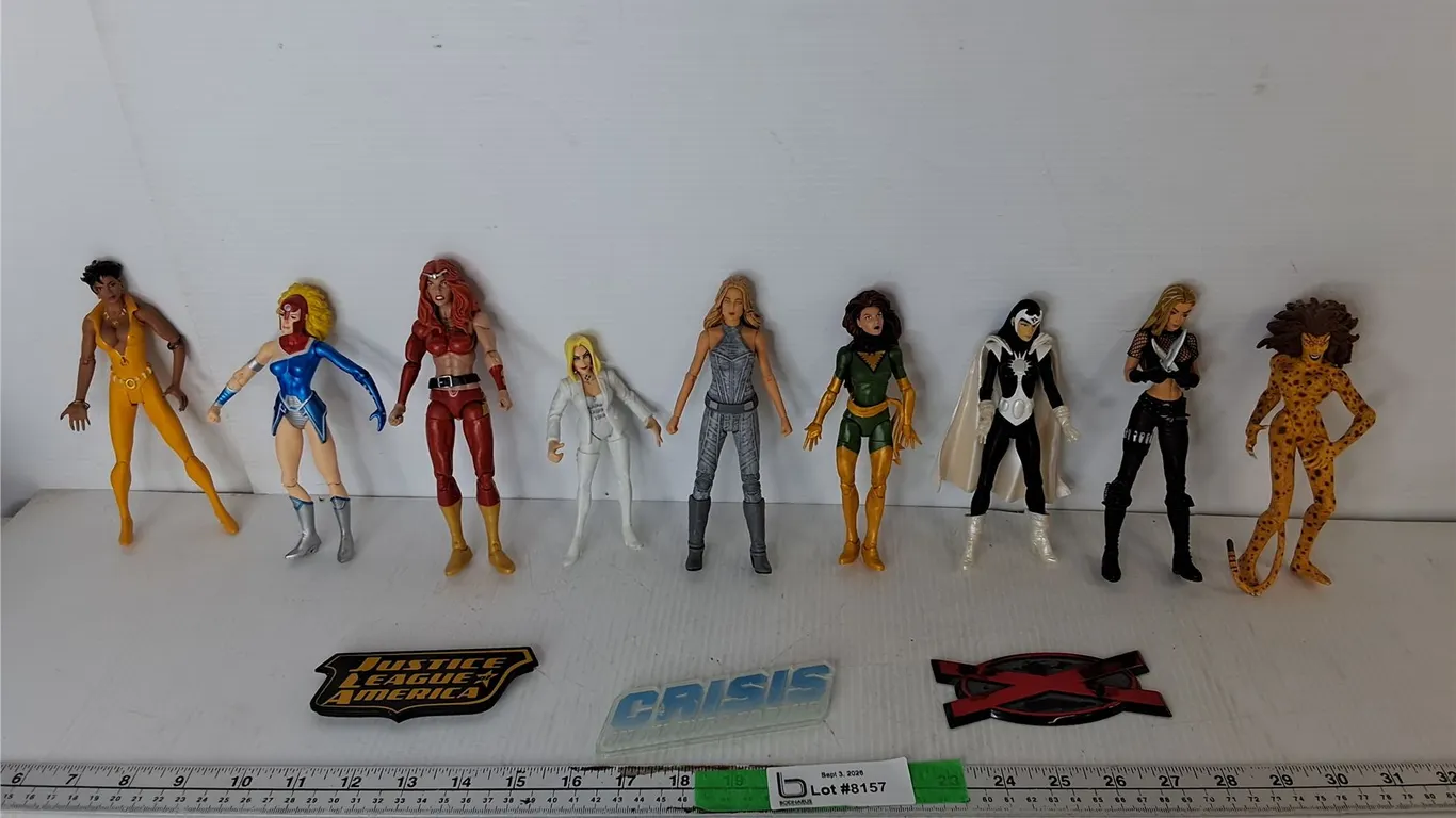 (9) Female Action Figures- Vindicator, Mockingbird, Black Canary, Misc.