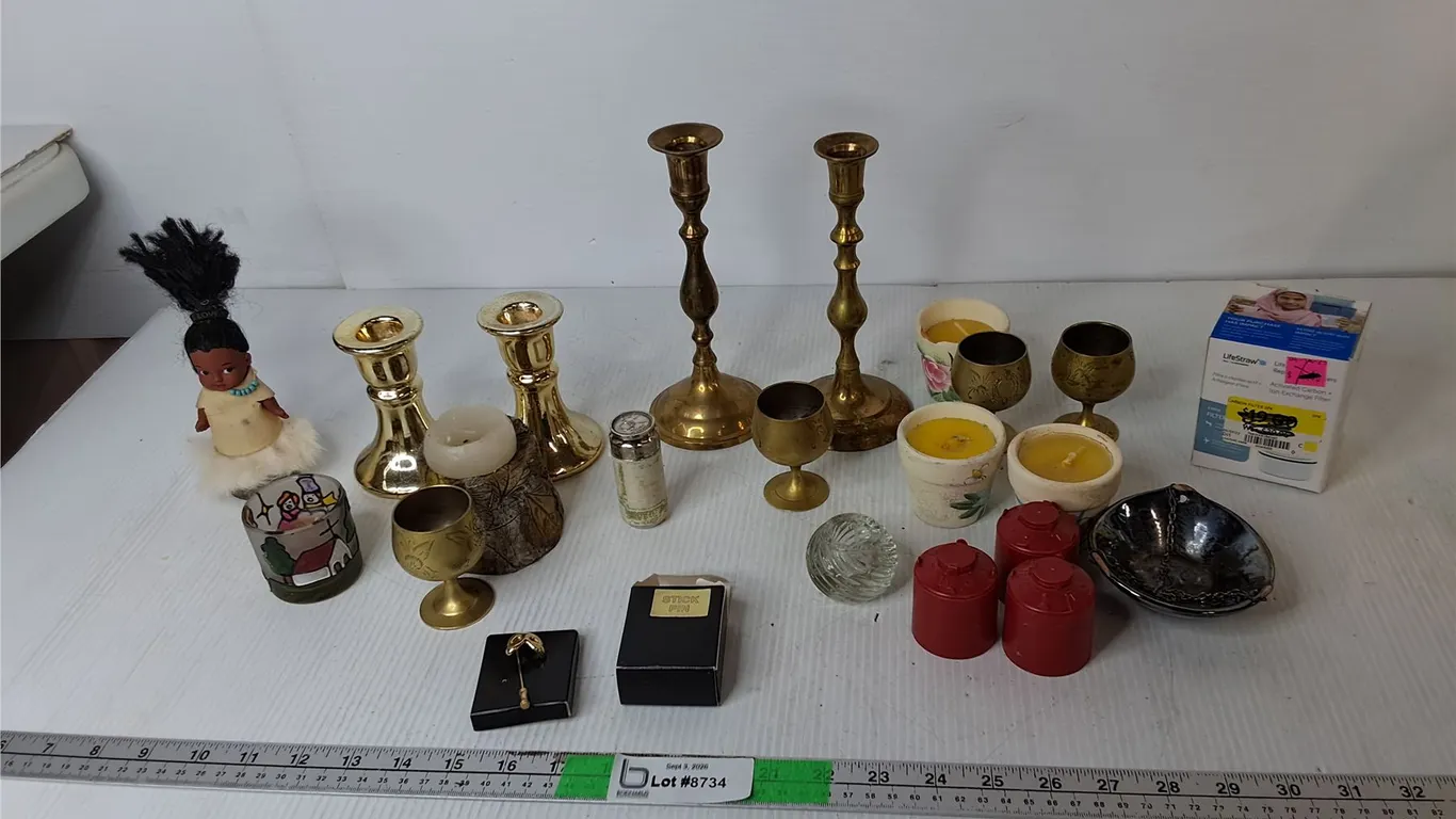 Candle Holders, Phantom of the Opera Pin, (2) LifeStraw Carbon Filters, Misc.
