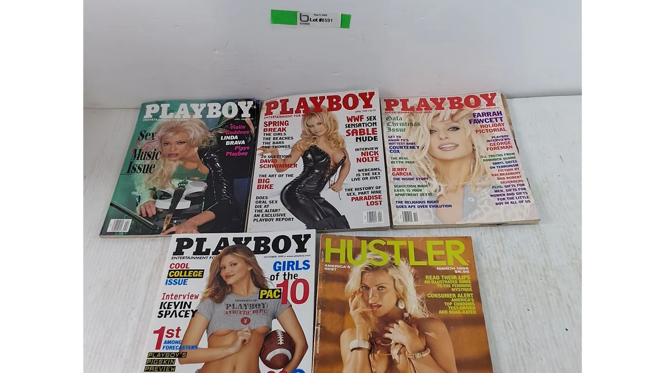 (4) Playboys, (1) Hustler, Assorted From December 1995 - October 1999