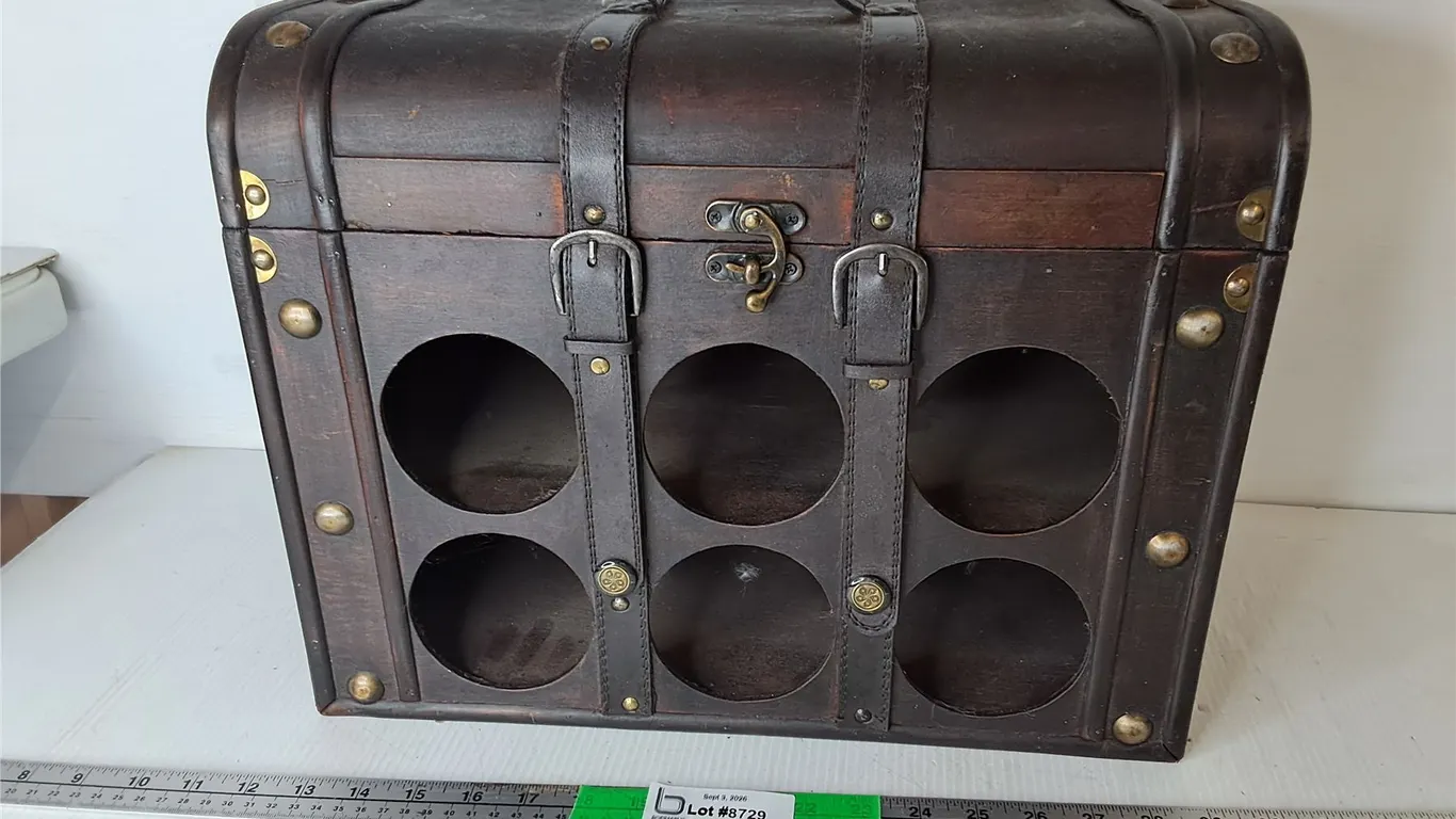 Wooden Wine Chest 16.5" x 9" x 13"- Can't Ship