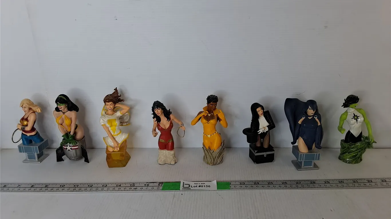 (8) Half Bust Action Figures-Donna Troy, Vixen, Catwoman, Misc.