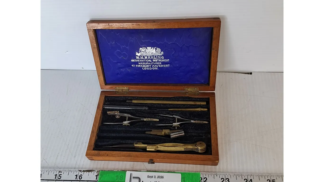 W.H. Harling Vintage Mathematical Instrument Set
