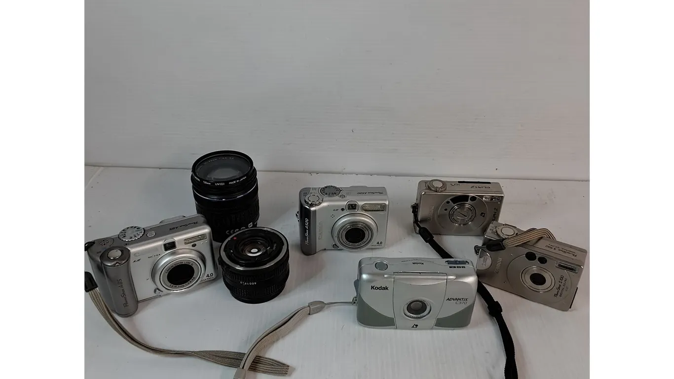Assorted Cameras and Camera lens - As Is
