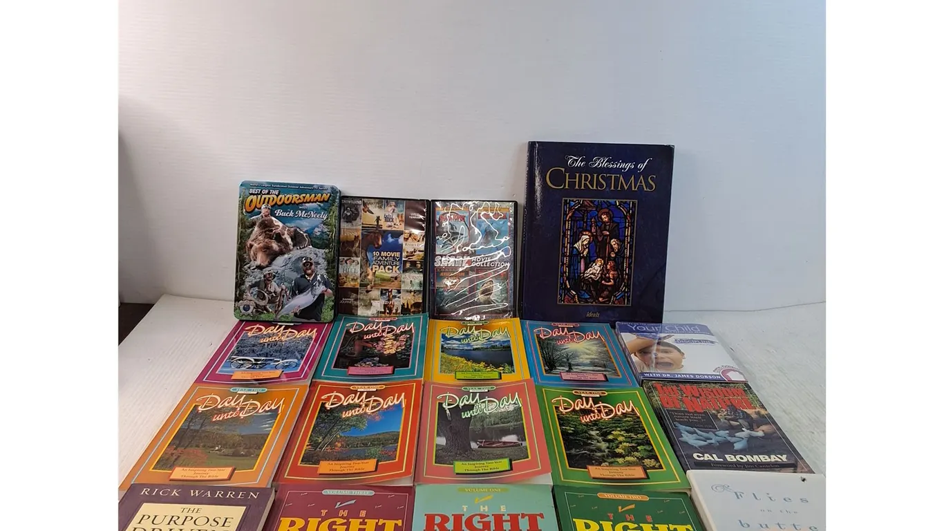 Assorted DVDs and Books - Journey Through the Bible, Hunting DVDs, Horse Movies, Etc