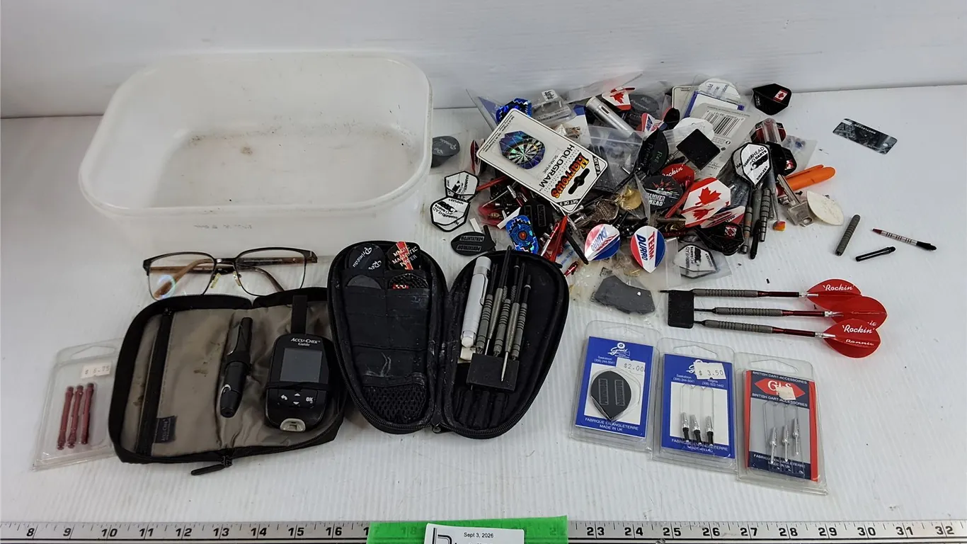 Accu Check Glucose Level Tester, Dart Supplies, Glasses & Plastic Container