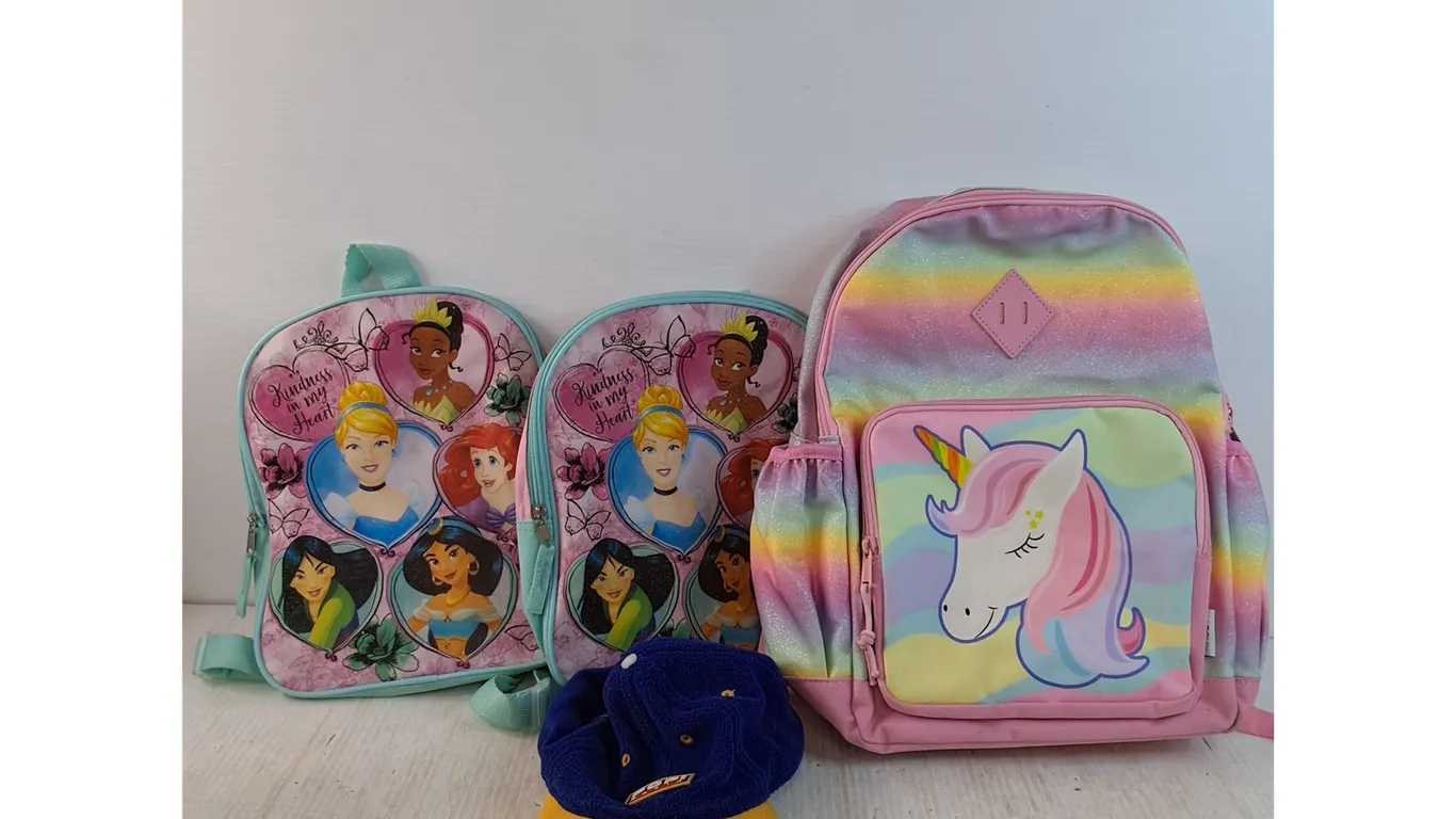 Kids Backpacks (3) and Ball Cap