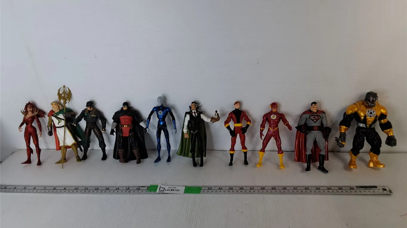 (10) Action Figures- The Flash, Aquaman, Batman, Misc.