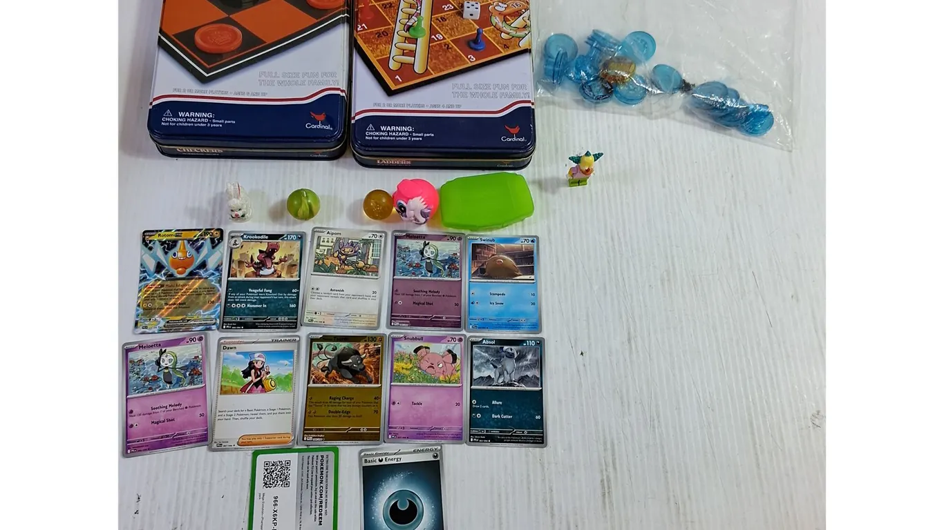 Pokemon Cards, Lego Figure, Checkers, Misc