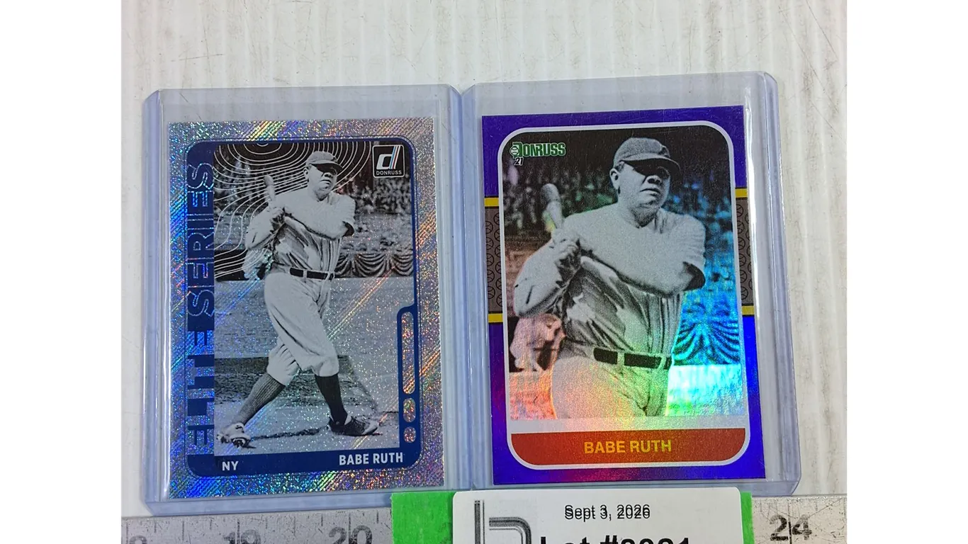 (2) Babe Ruth Baseball Inserts- Cannot Authenticate