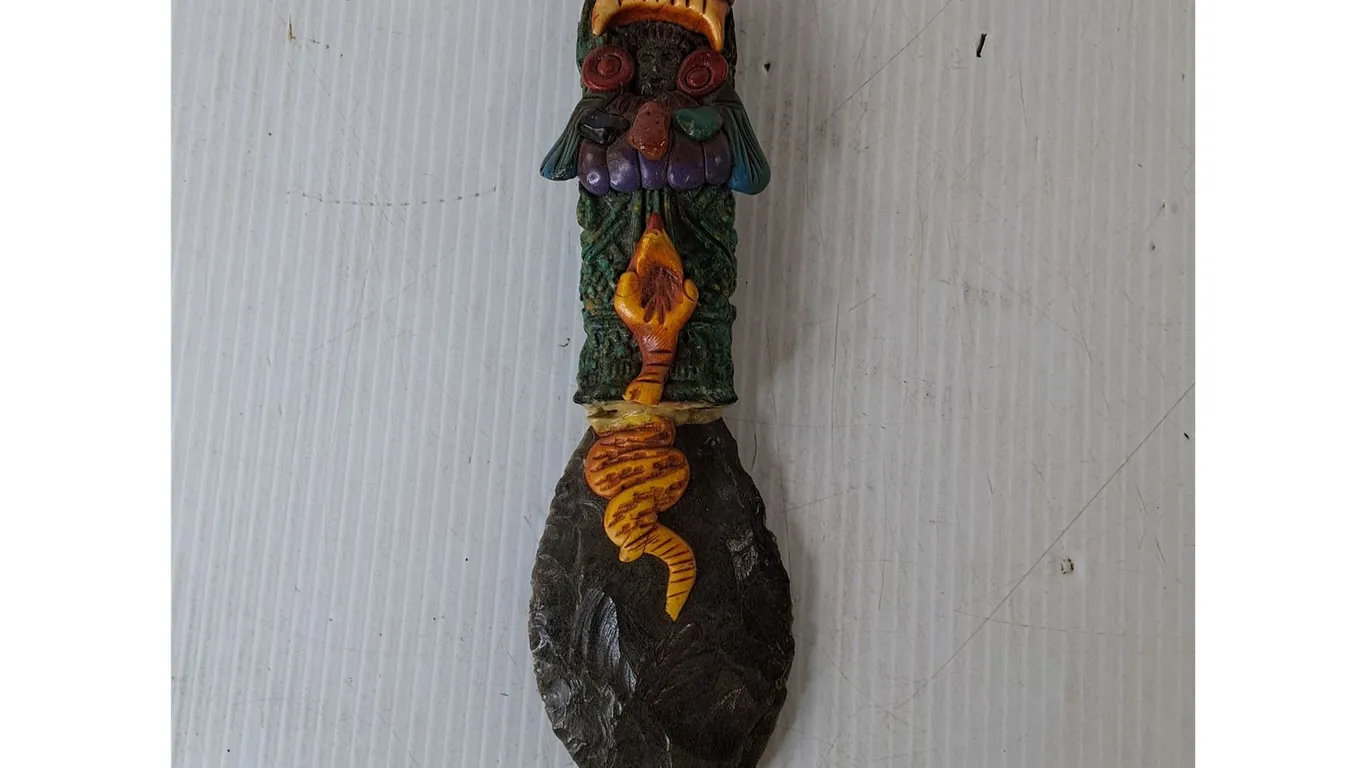 Stone Replica Aztec Knife 9"