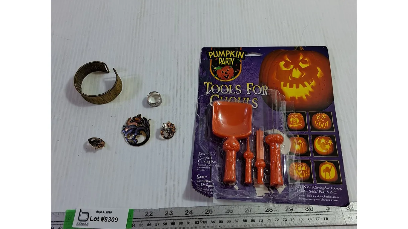 Pumpkin Carving Tool Kit, Women Jewelry- Ring Size 6.5", Bracelets, Earrings And Pin,