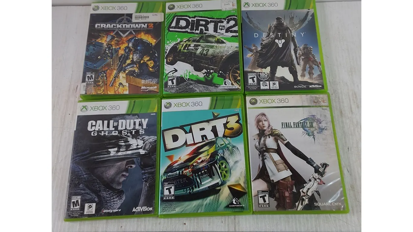 (6) XBOX 360 Games, Crackdown 2, Destiny, COD Ghosts, Final Fantasy XIII, DiRT 2 & 3