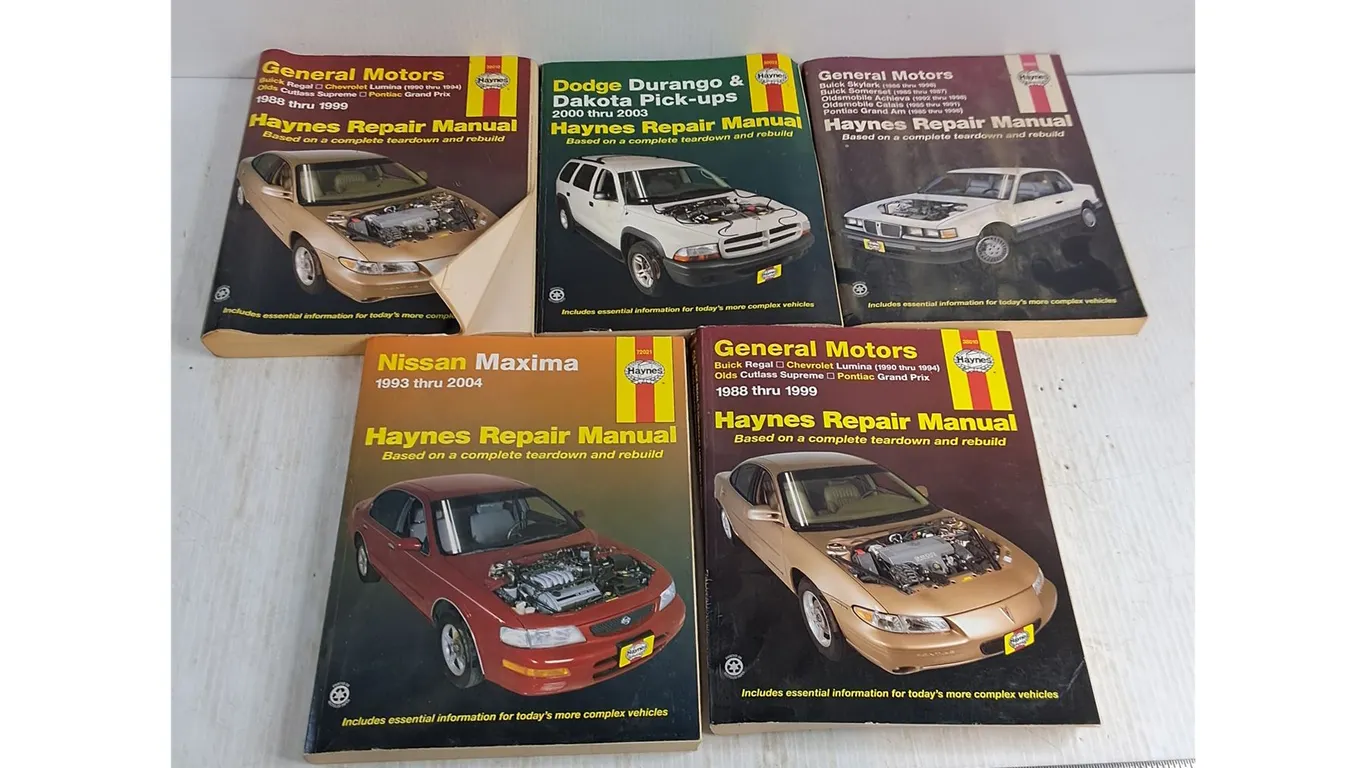 (5) Haynes Auto Repair Manuals from 1980s to 2000s