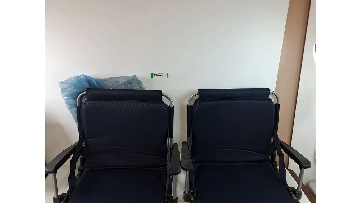 (2) Blue Stadium Folding Seats In Large Bag