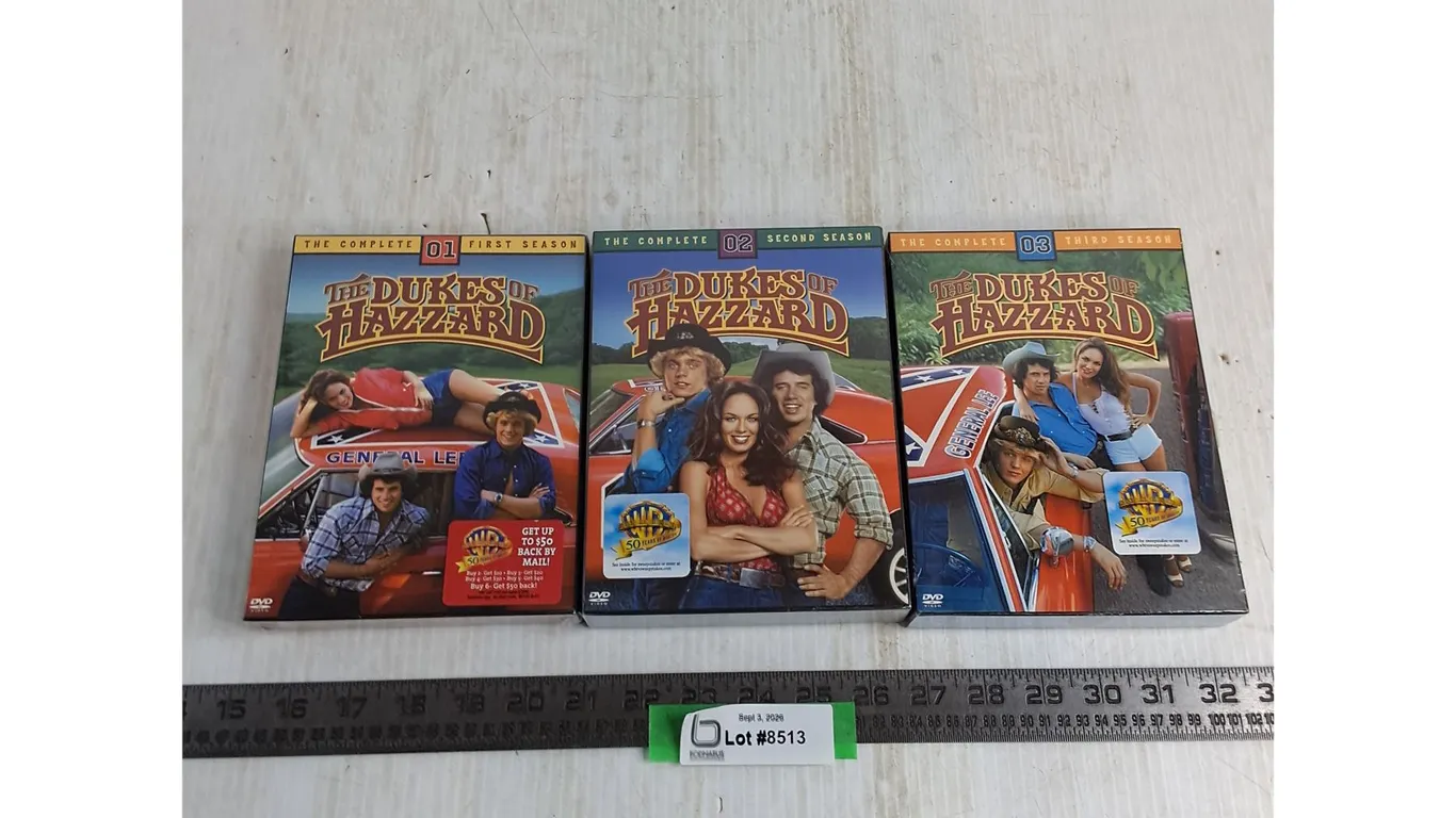 (3) Sealed "Dukes of Hazzard" Box Set DVDs - Seasons 1, 2, 3