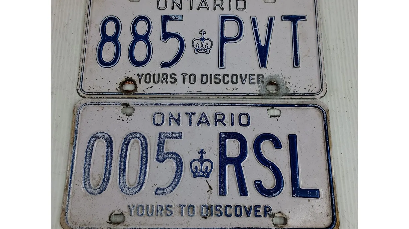 (2) Ontario License Plates