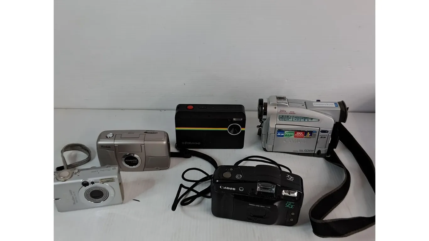 Assorted Cameras and Camcorder - Canon, Polaroid, Kodak - As Is