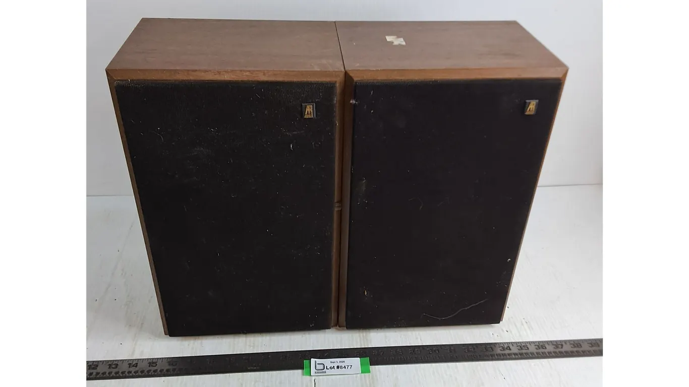Pair of Acoustic Research Speakers - Untested, As is - 16x8x9.5" Each