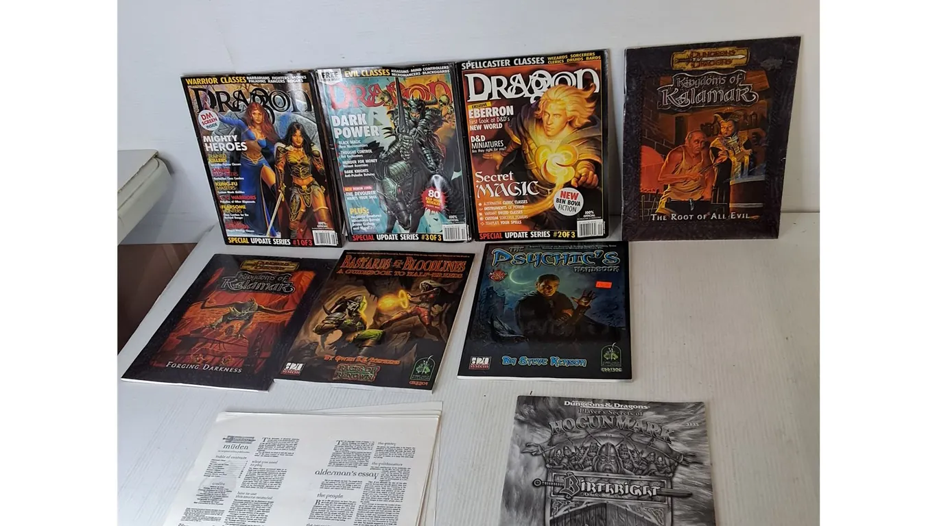 Dragon Magazine, Dungeons & Dragons Books/Printouts