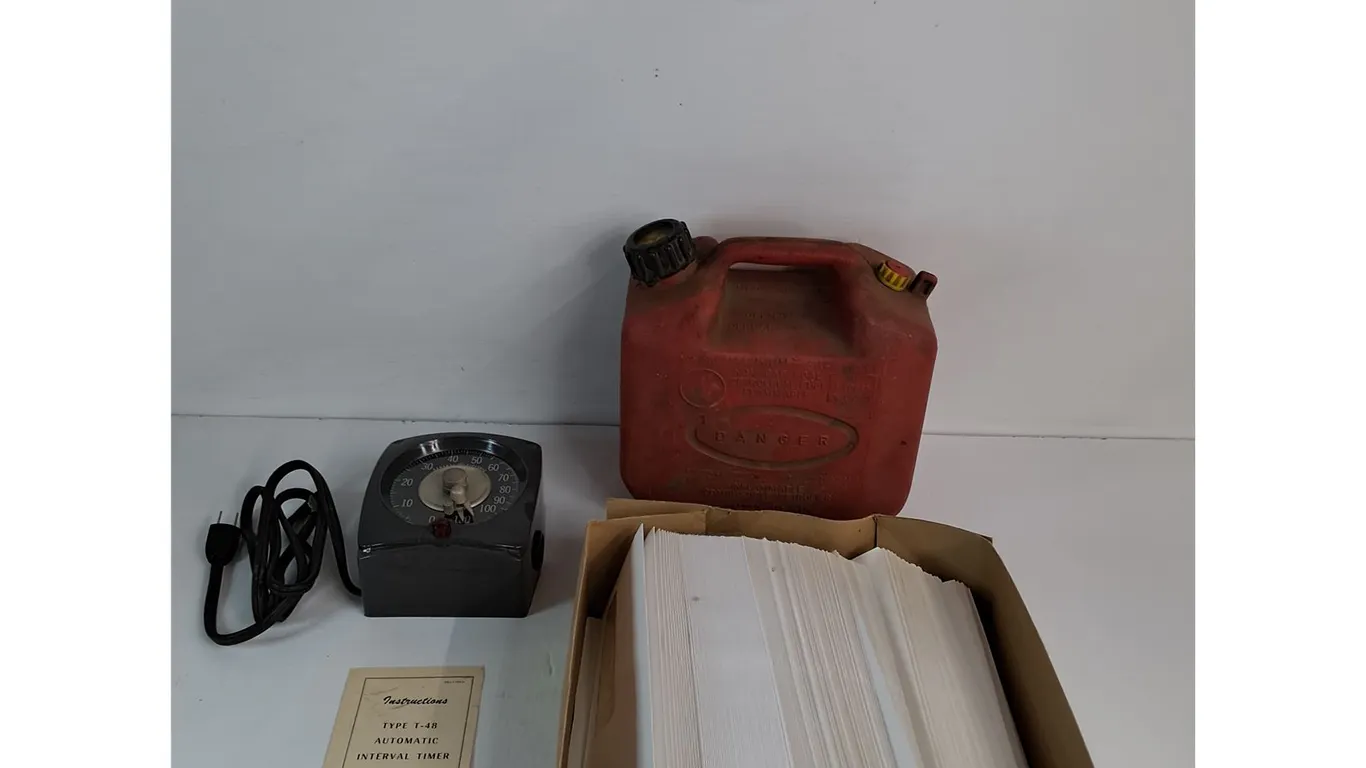 Interval Timer, Fuel Container, Various Envelopes