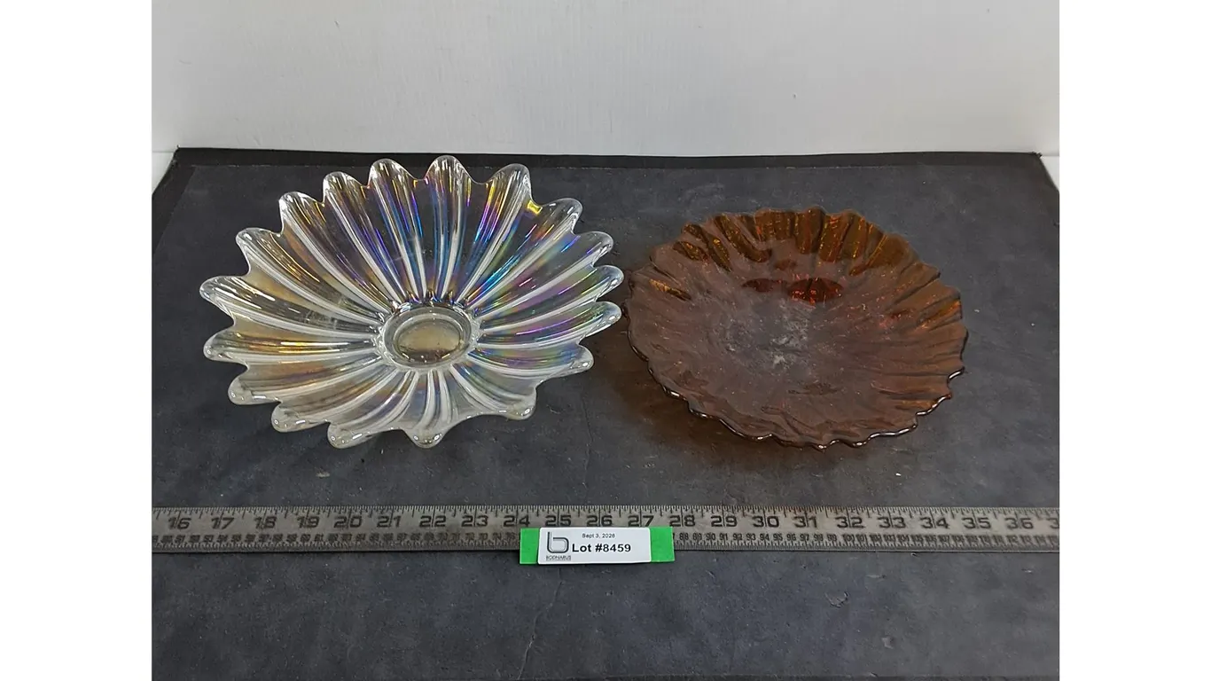 (2) Glass Platters