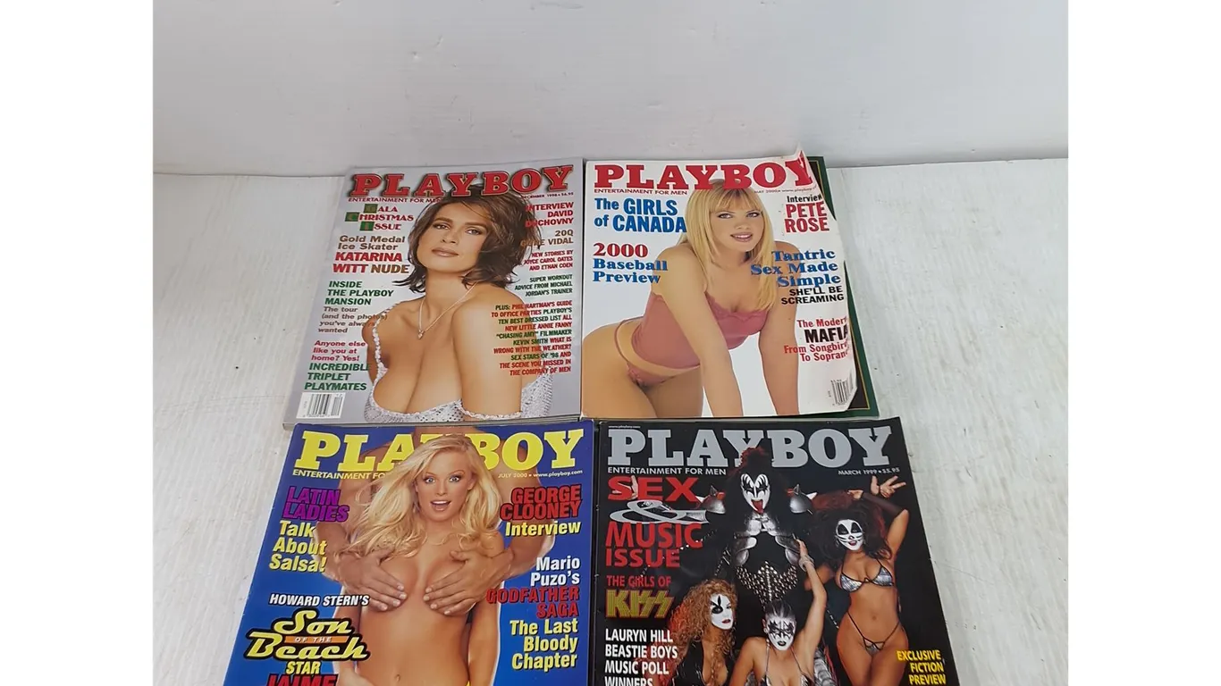 (4) Playboy Magazines, Assorted From December 1998 - July 2000