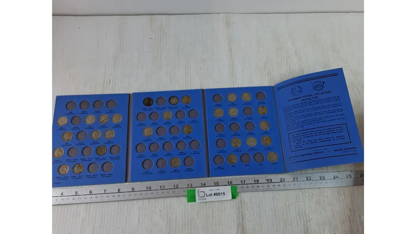 United States Jefferson Nickel Collection Book Statting 1938