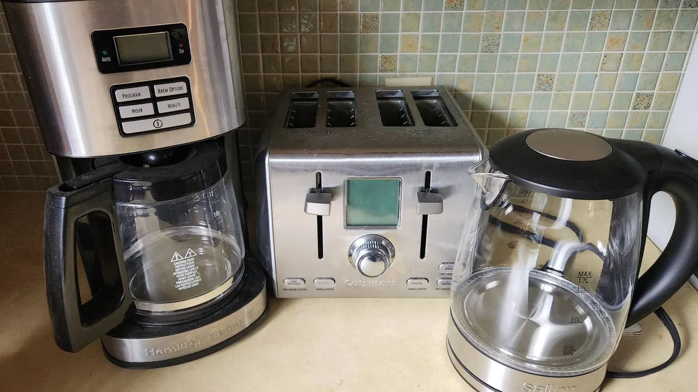 Hamilton Beach Coffee Maker, Cuisinart Toaster, Salton Kettle