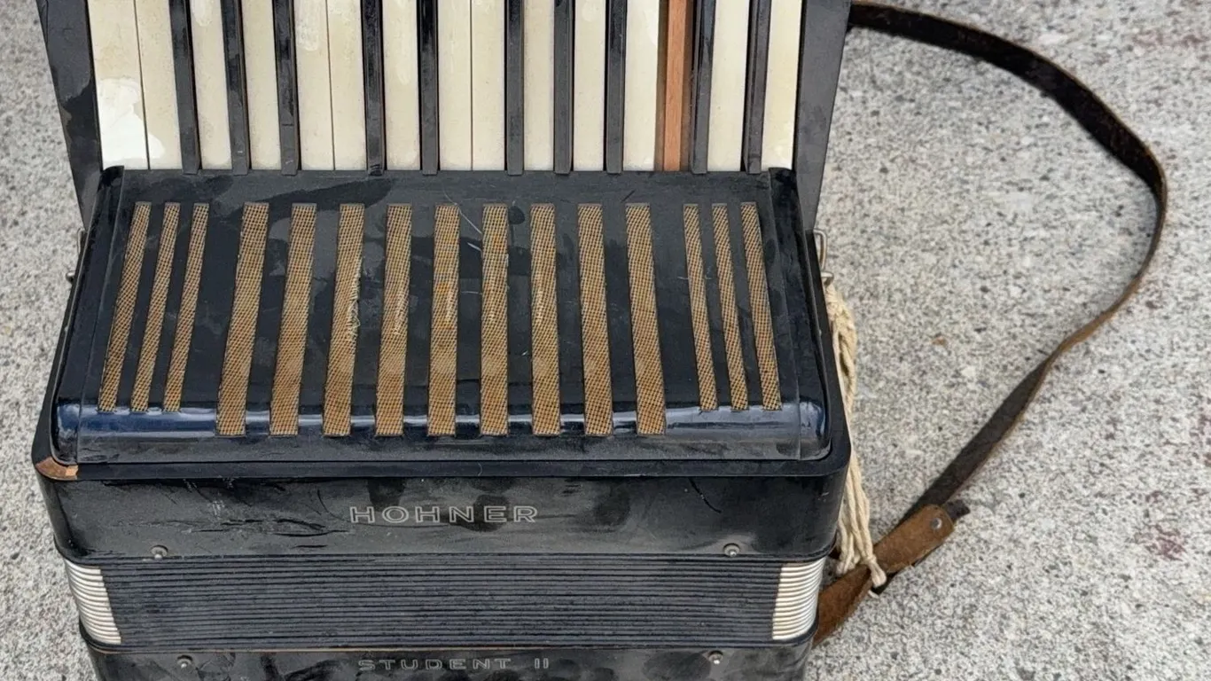 Vintage Hohner Student II Accordion With Shoulder Strap