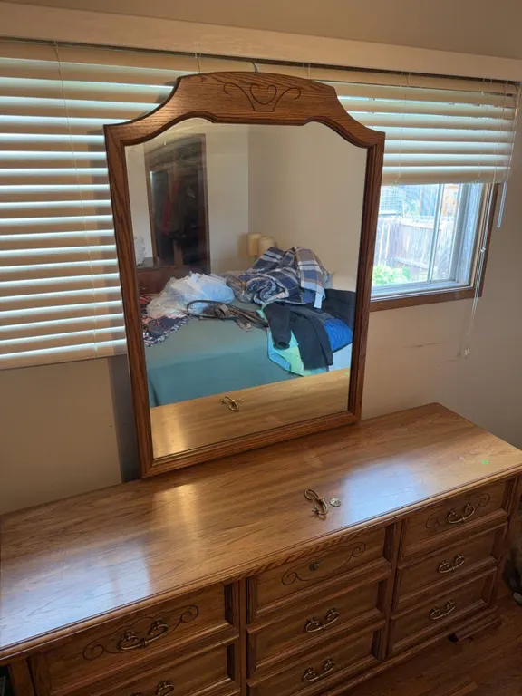 Gerard Collin Inc. Wood Dresser 70" x 20" x 32" with Mirror 35" x 48"