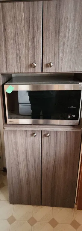 MDF Microwave Stand with Storage Cupboards, 24"W x 17"D x 65"T