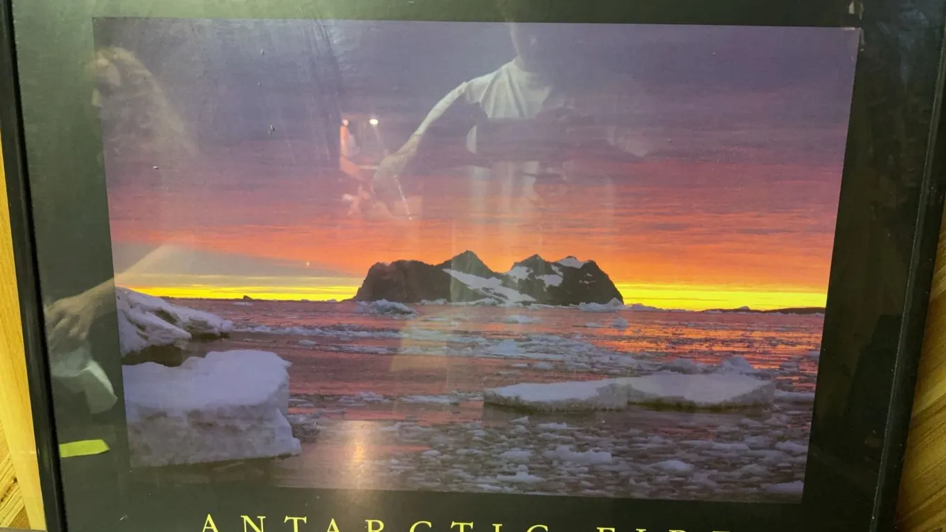 "Antarctic Fire" Framed Poster by Simon Fraser, 33x25 Inches