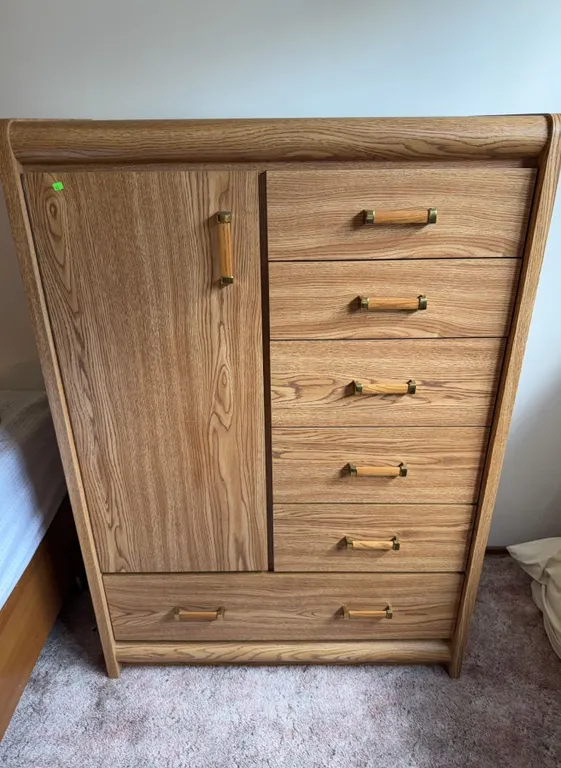 Palliser Wooden Bedroom Chest with Six Drawers and Single Door Cabinet
