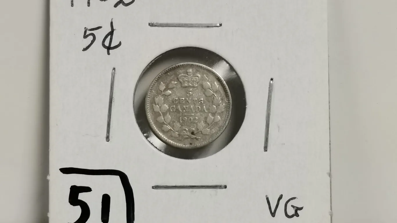 1902 Silver 5 cent