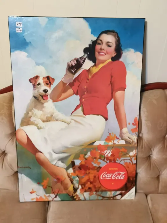 Large 24x36” Wooden Coca-Cola Art Print