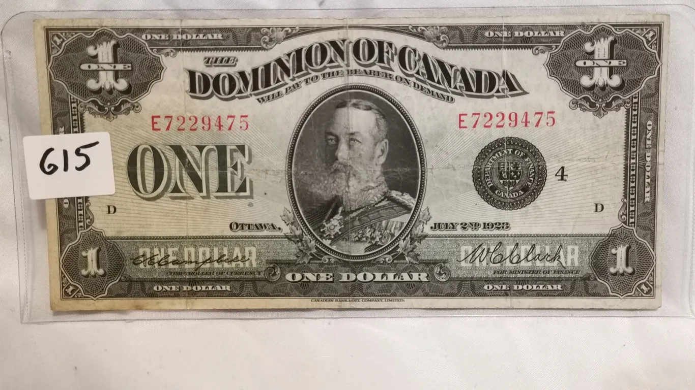 1923 Black Seal $1 Bill