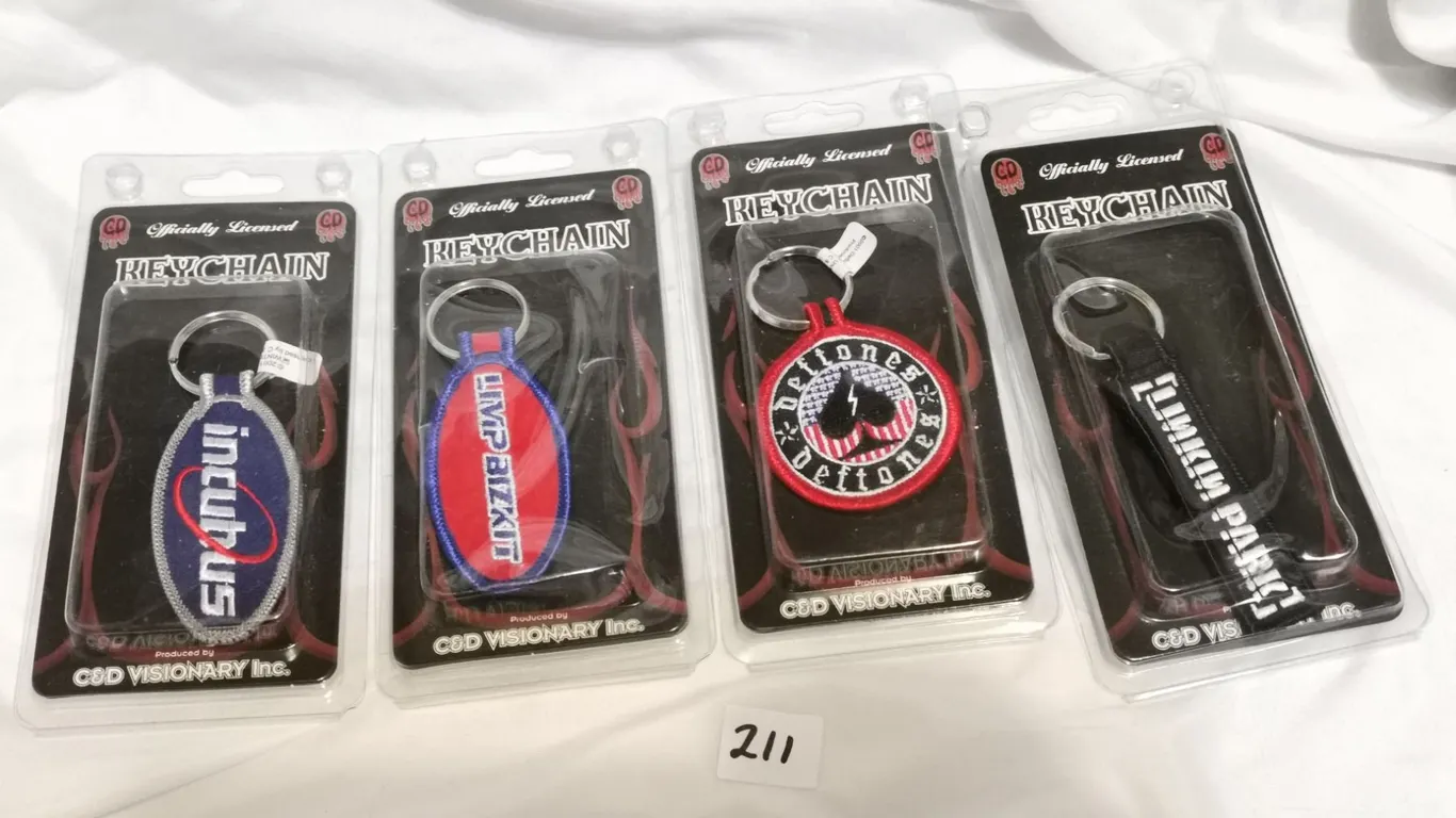 (4) NOS Rock Band Keychains - Deftones, Linken Park, Incubus, Limp Bizkit