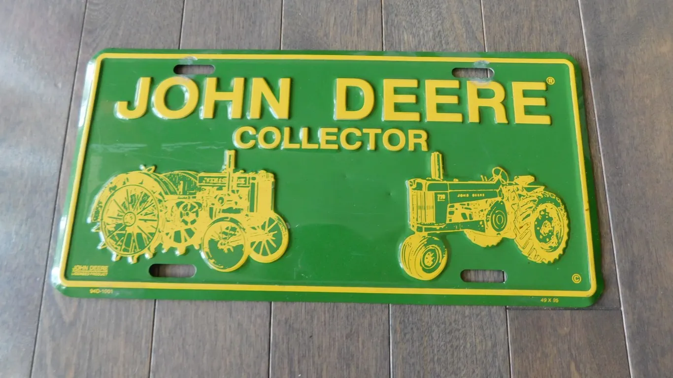 JOHN DEERE COLLECTOR LISCENCE PLATE