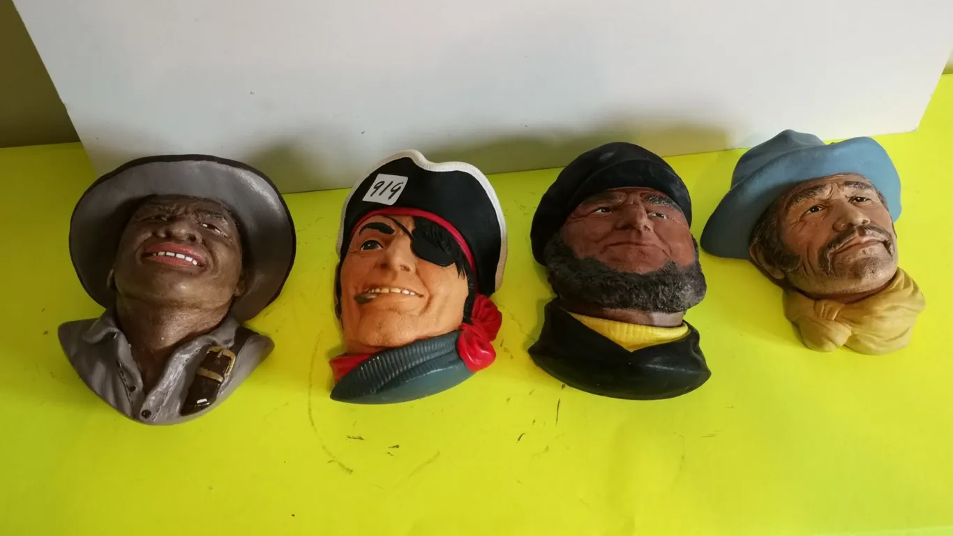 (4) Chalk-Head Figurines