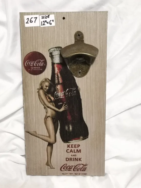 Coca-Cola Wooden Wall Hanging Bottle Opener Sign