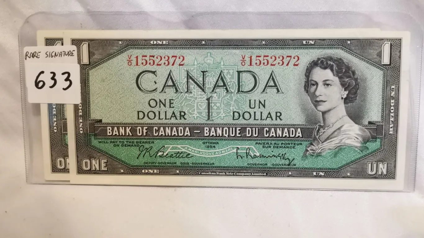 Two UNC 1954 $1 Bills