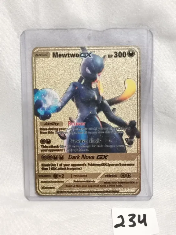 Custom Fan-Art Gold Foil Mewtwo Novelty Card