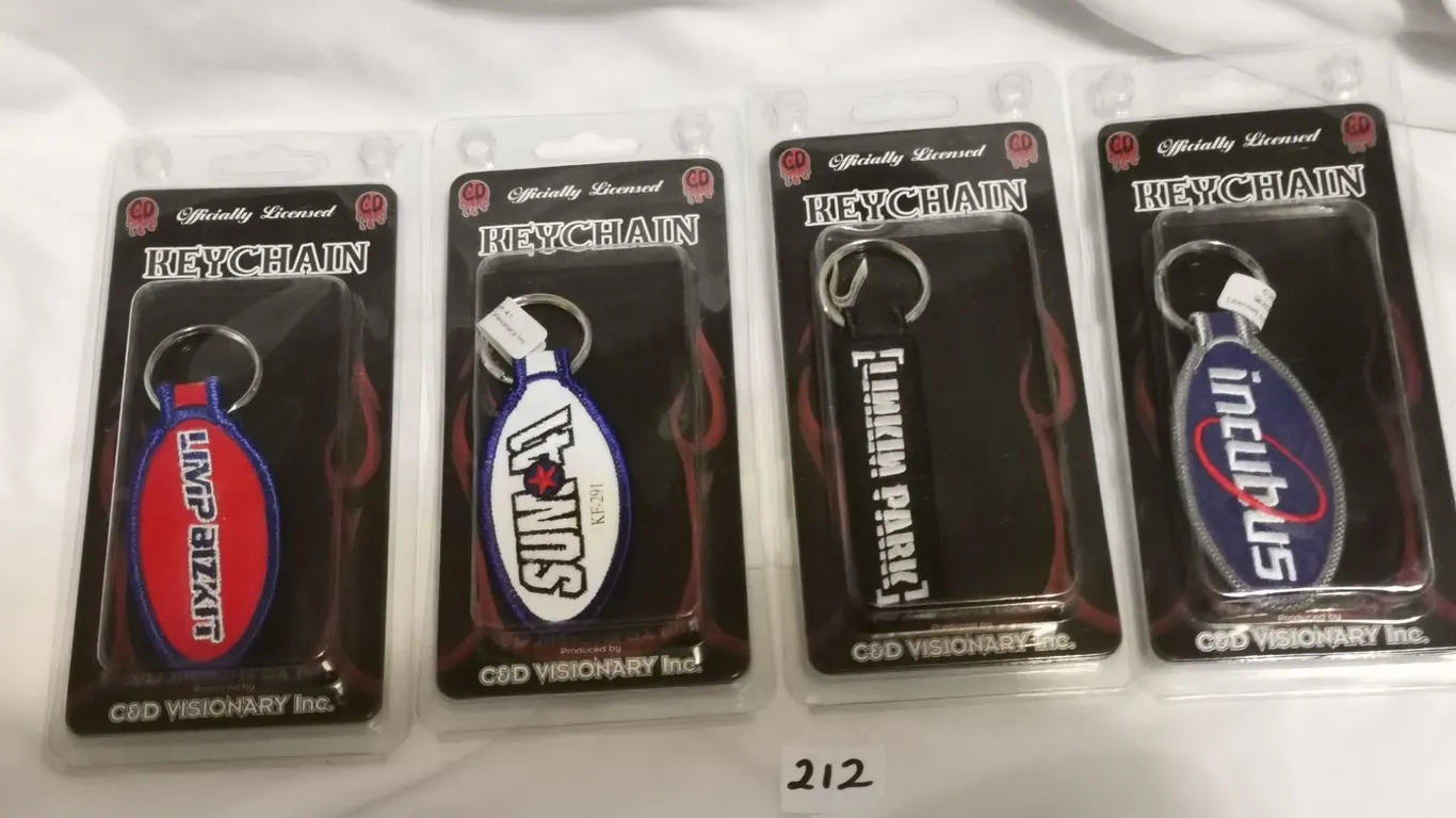 (4) NOS Rock Band Keychains - Incubus, Linken Park, Sum 41, Limp Bizkit